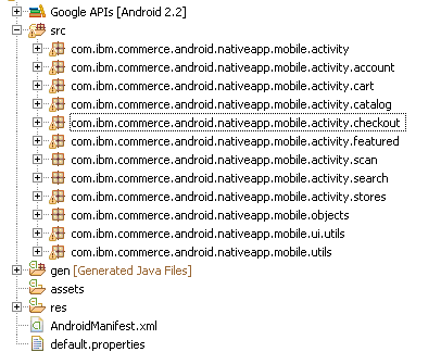 Sample native application directory structure