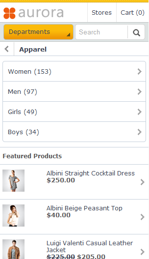 Smart phone category page
