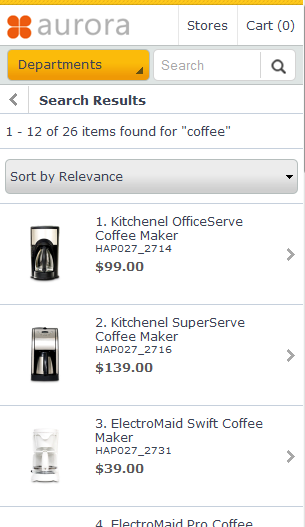 Smart phone search landing page