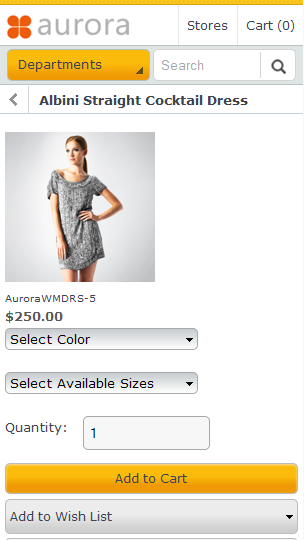 Smart phone product details page