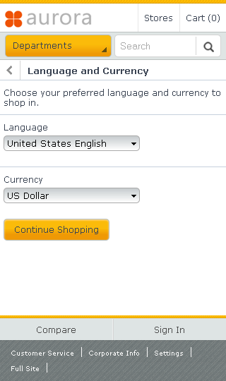 Smart phone settings page