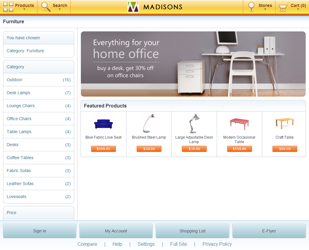 Tablet category page