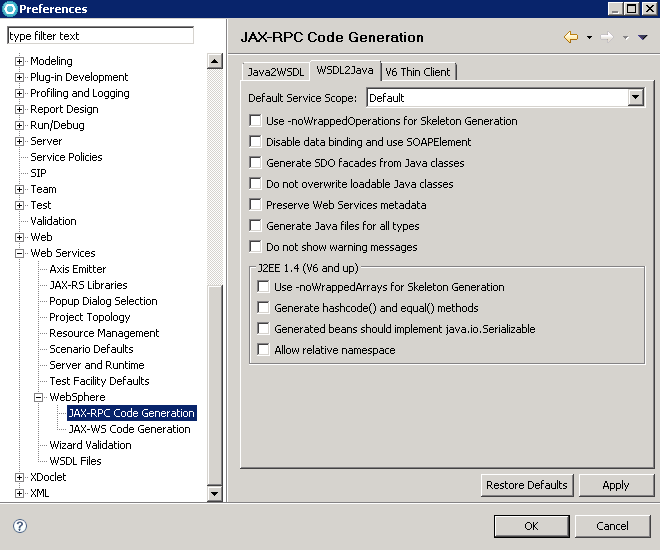 Configure code generation