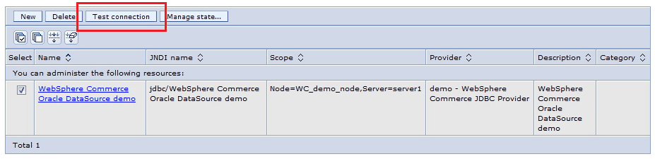 Test connection for JDBC properties