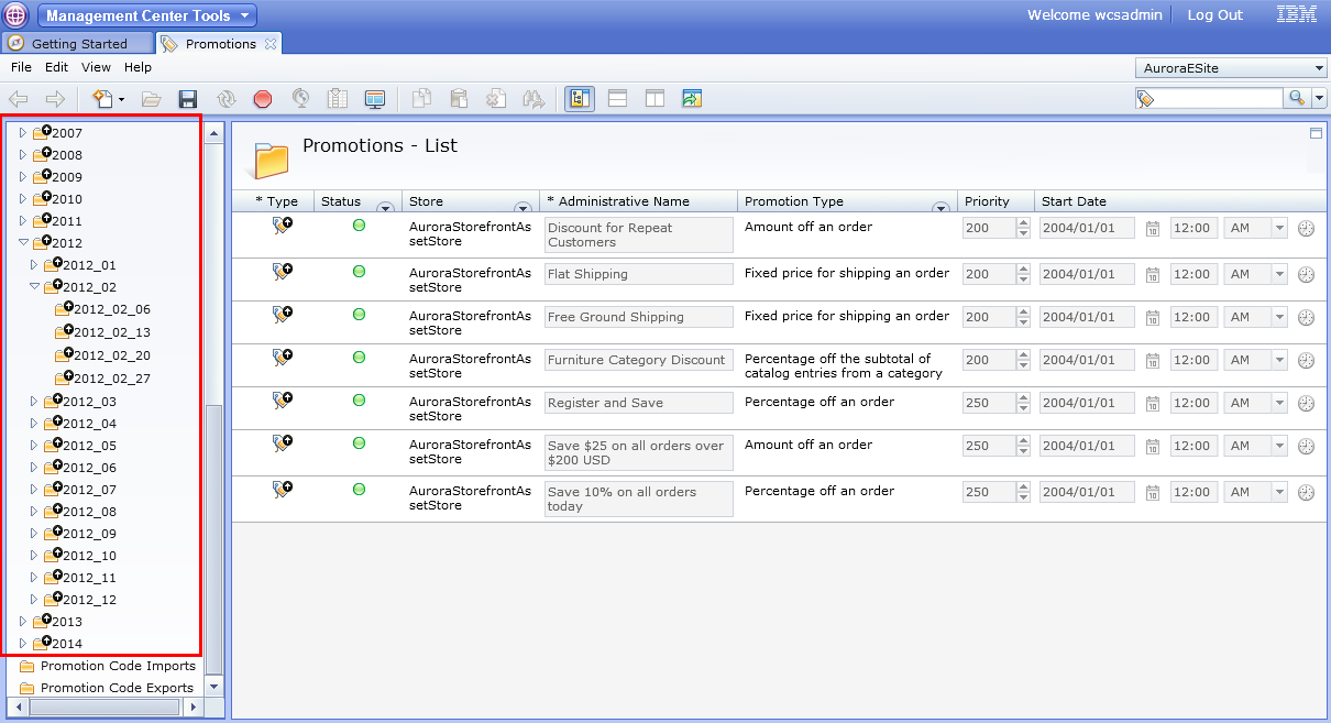 Promotion folder hierarchy