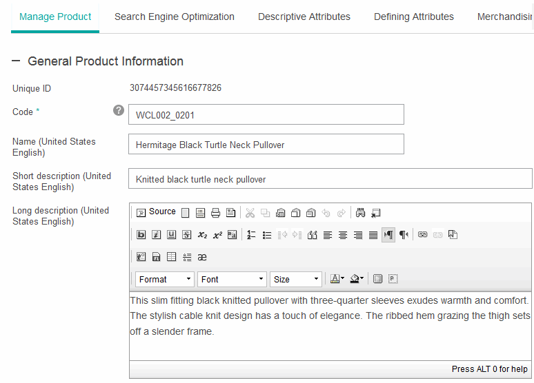 Details of pre-holiday season version within the workspace