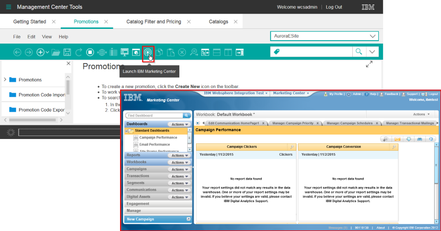 Launch IBM Marketing Center