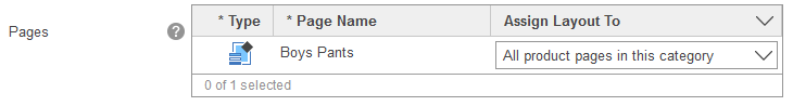 Assign layout to all products in specific categories