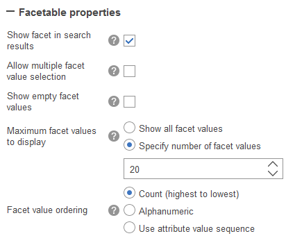 Facetable properties