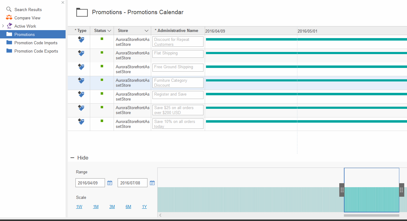 Example of a calendar view.