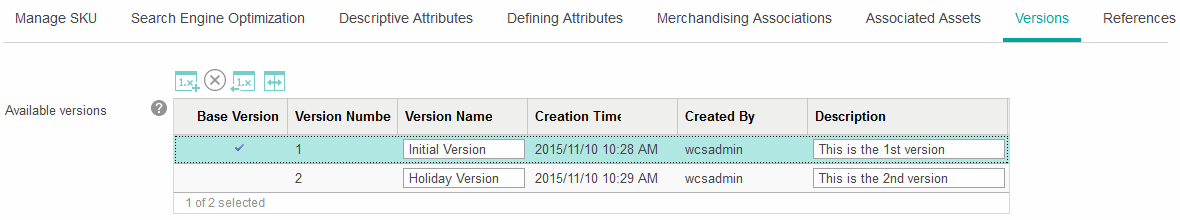 List of SKU versions with emphasis on the check mark