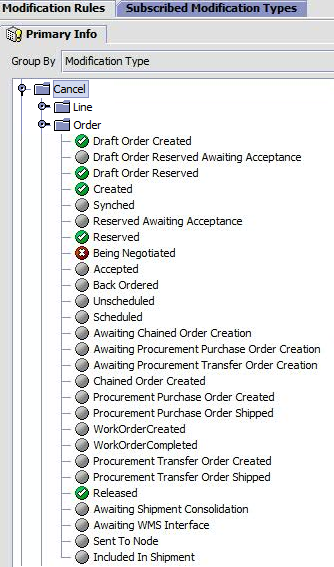 Modification rules - order