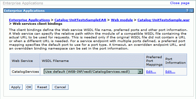 Managing the URL binding and security setting to associate it with the web service configuration