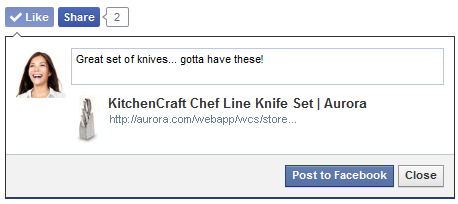 Ejemplo de un widget Me gusta de Facebook