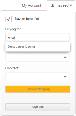 Comprar en nombre de