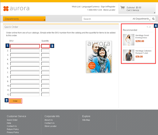 Captura de pantalla de pedido rápido