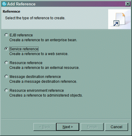Añadir una referencia de servicio