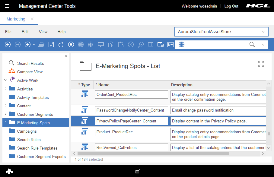 Imagen que muestra la zona de e-marketing de la política de privacidad al navegar.