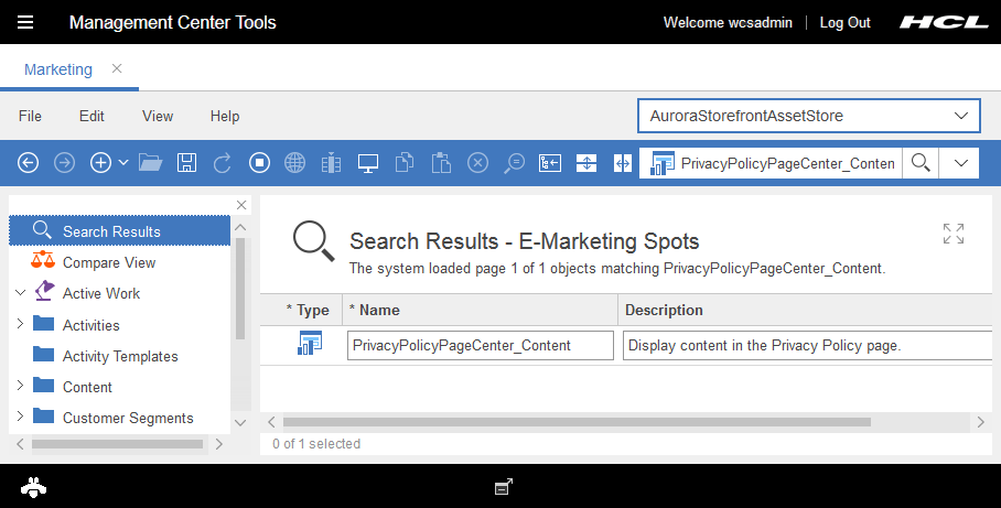 Imagen que muestra la zona de e-marketing de la política de privacidad al realizar la búsqueda.