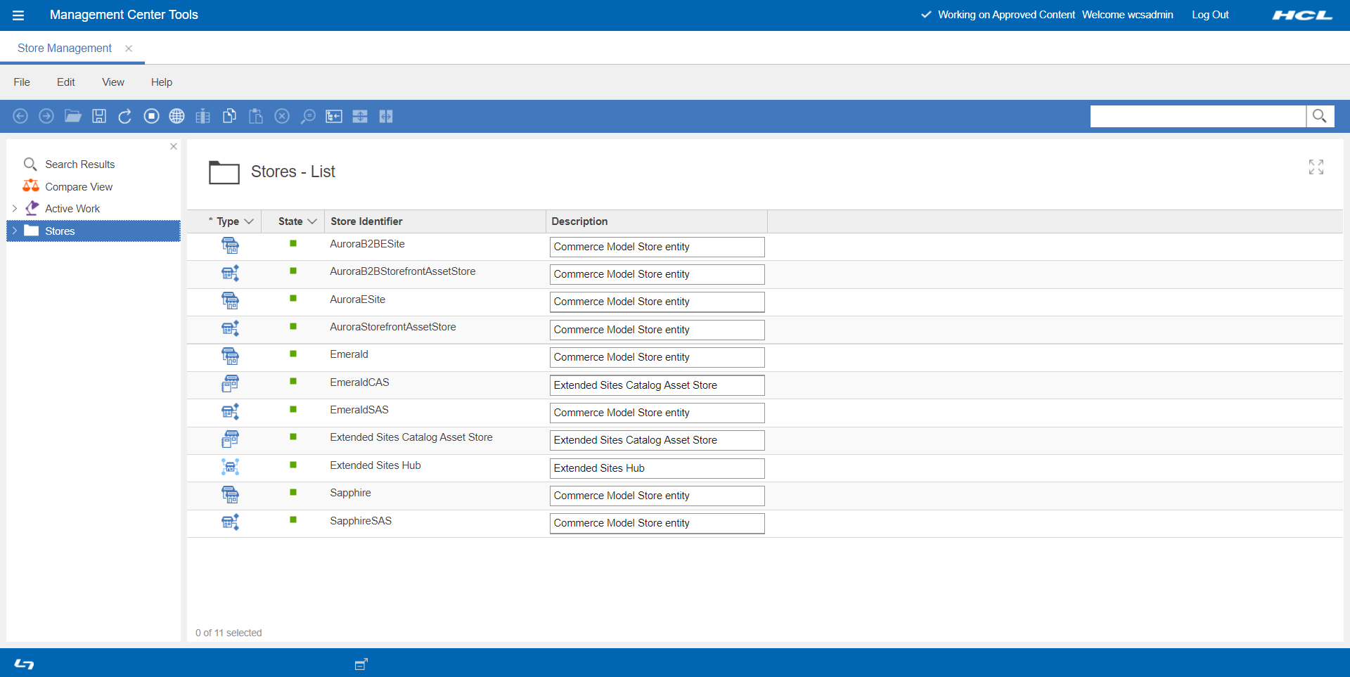 Captura de pantalla de vista de lista de tienda