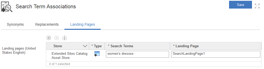 Enlace de la página de destino en la herramienta Catálogos