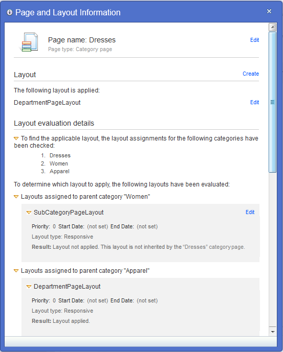 Ventana Información de página y diseño