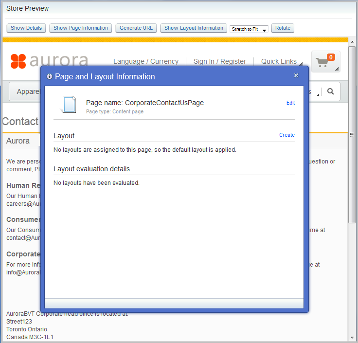 Diseño predeterminado que se aplica a una página