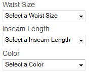 Ejemplo de un widget de Atributos de definición