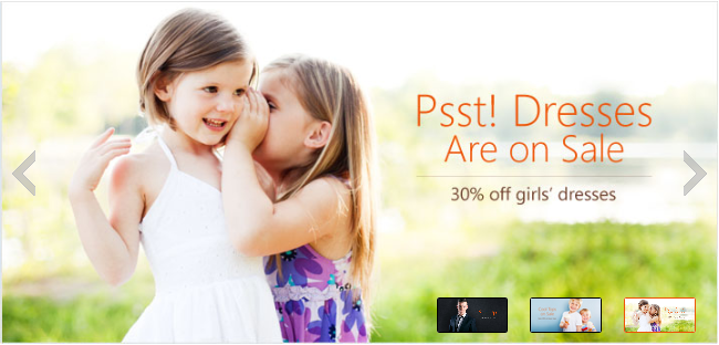 Ejemplo de un widget de Carrusel de contenido