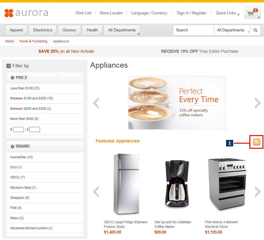 Enlace Suscribirse en una zona de e-Marketing