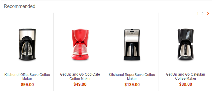 Una página de tienda que muestra el archivo plano