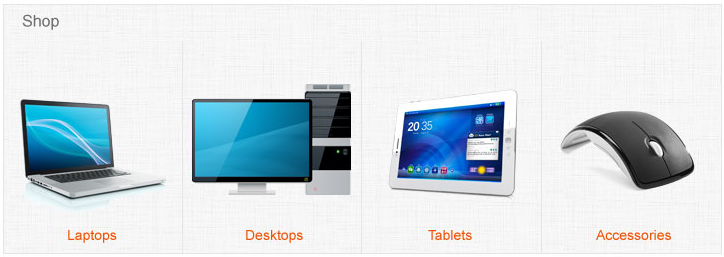 Cuatro categorías visualizadas utilizando la acción Recomendar categoría