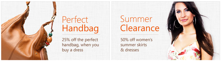 Dos anuncios que se muestran con la acción Recomendar contenido