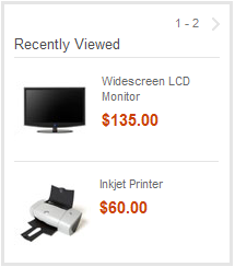 lista de entradas de catálogo vistas recientemente