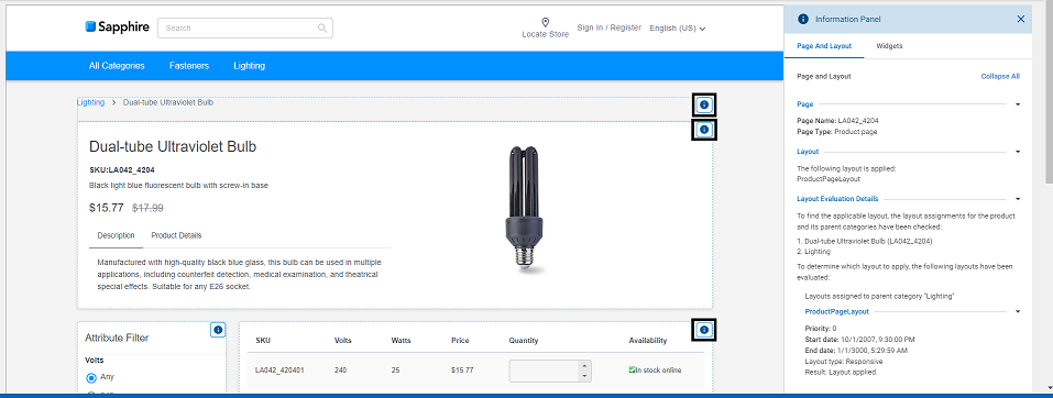 Ventana Información de página y diseño
