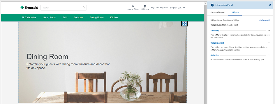 Ventana Información de widget