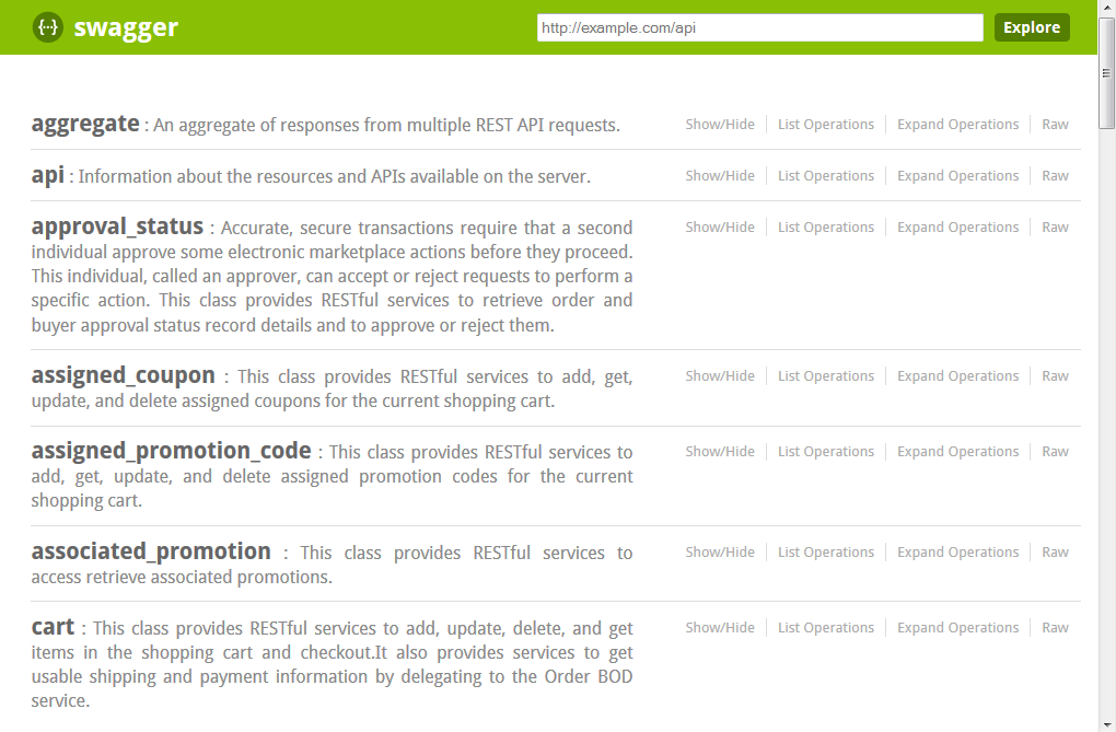 Swagger captura de pantalla de UI