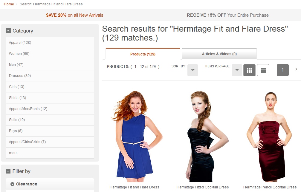 Categoría de vestidos de mujer
