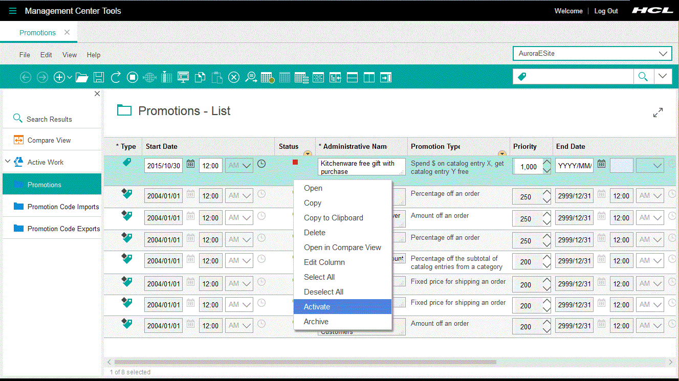 Activar una promoción