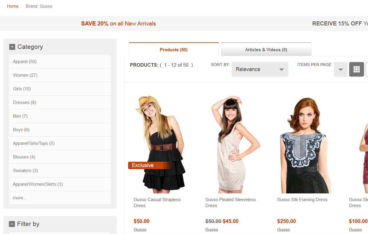 Página de categoría pantalones de niño con nombres de la marca