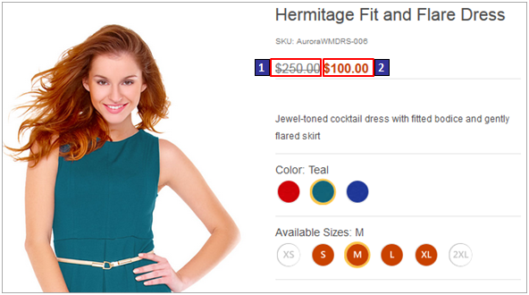 Prix de vente et prix catalogue dans la vitrine