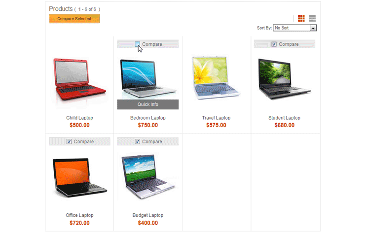 Comparaison d'articles