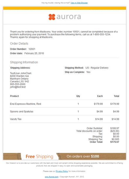 Modèles de courrier électronique