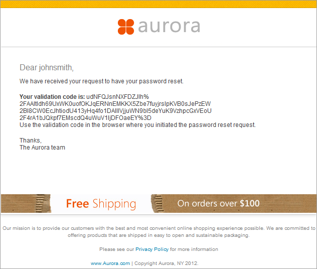 Message électronique d'envoi de la liste de présélection