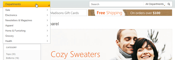 Conception à trois niveaux du magasin type Aurora