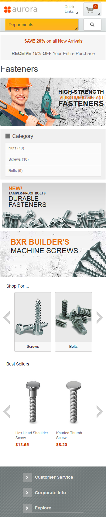 Capture d'écran de la page sur un appareil mobile