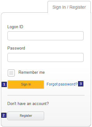 Capture d'écran du panneau Connexion