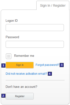 Capture d'écran du panneau Connexion
