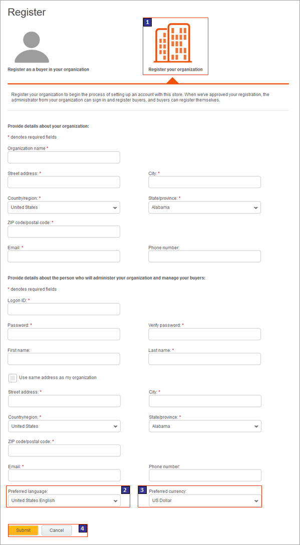Capture d'écran de la page Enregistrement