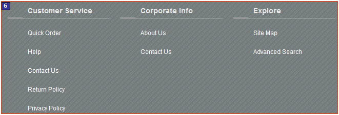 Capture d'écran du bas de page